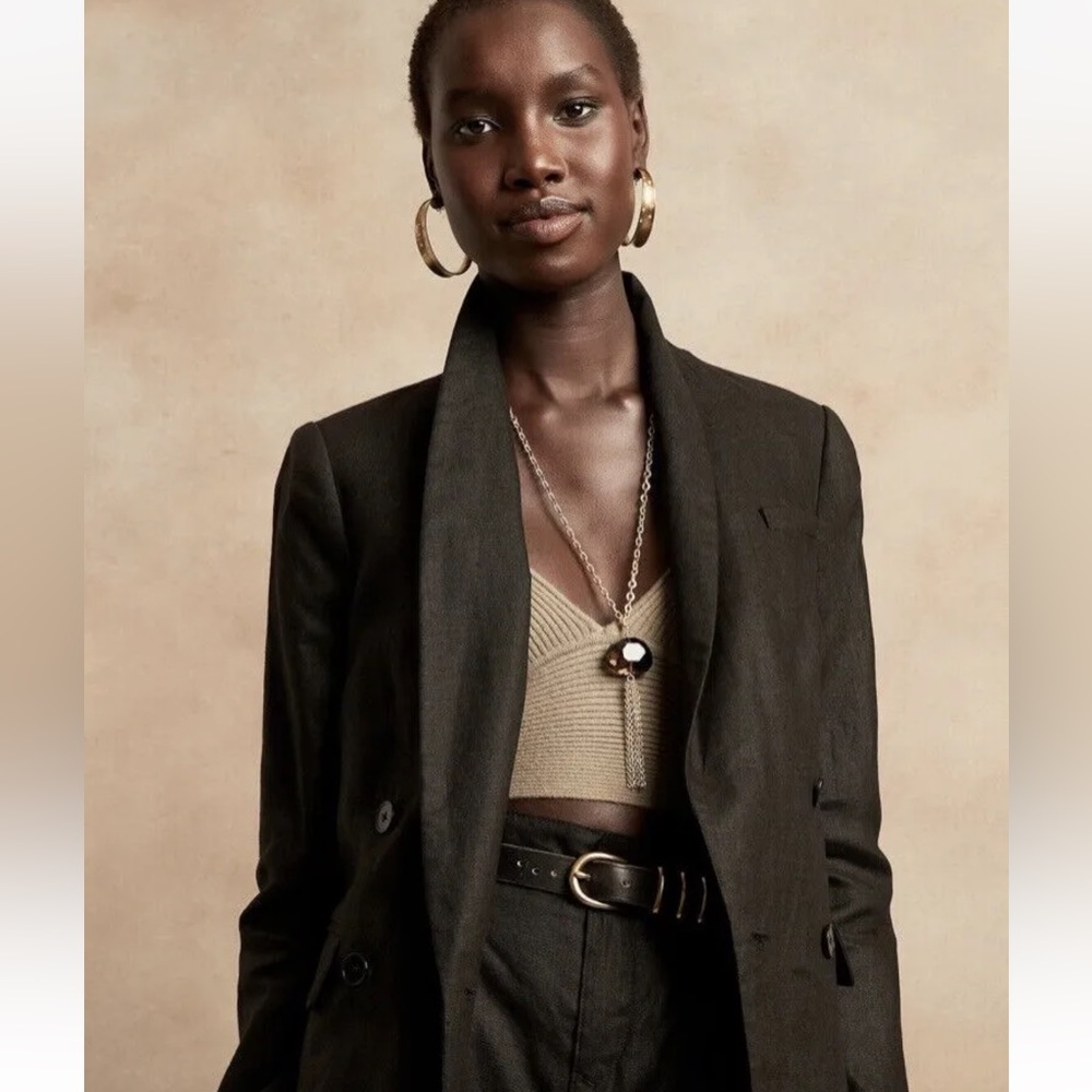 Banana Republic Linen Blazer // Black #813908 #835894